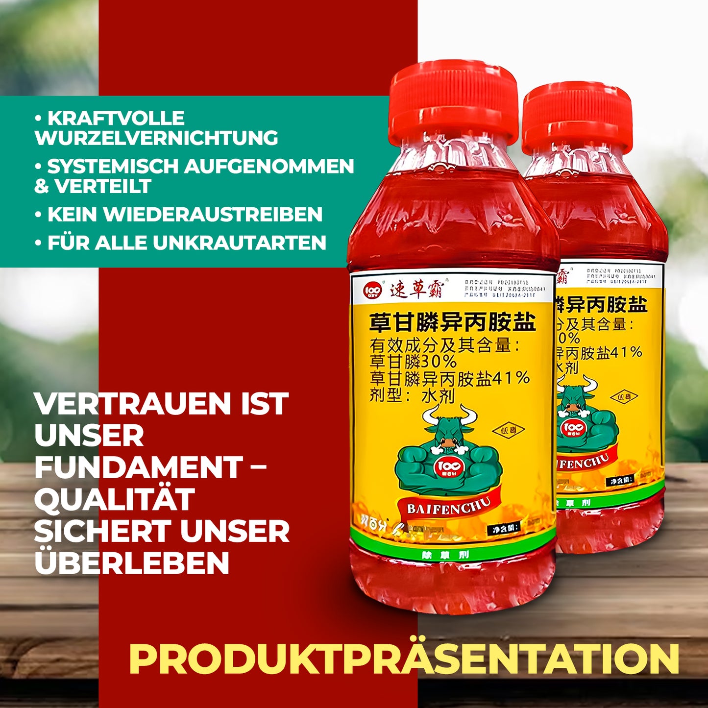Glyphosatbasiertes Herbizid (41 % Konzentrat) – Für professionelle Vegetationskontrolle