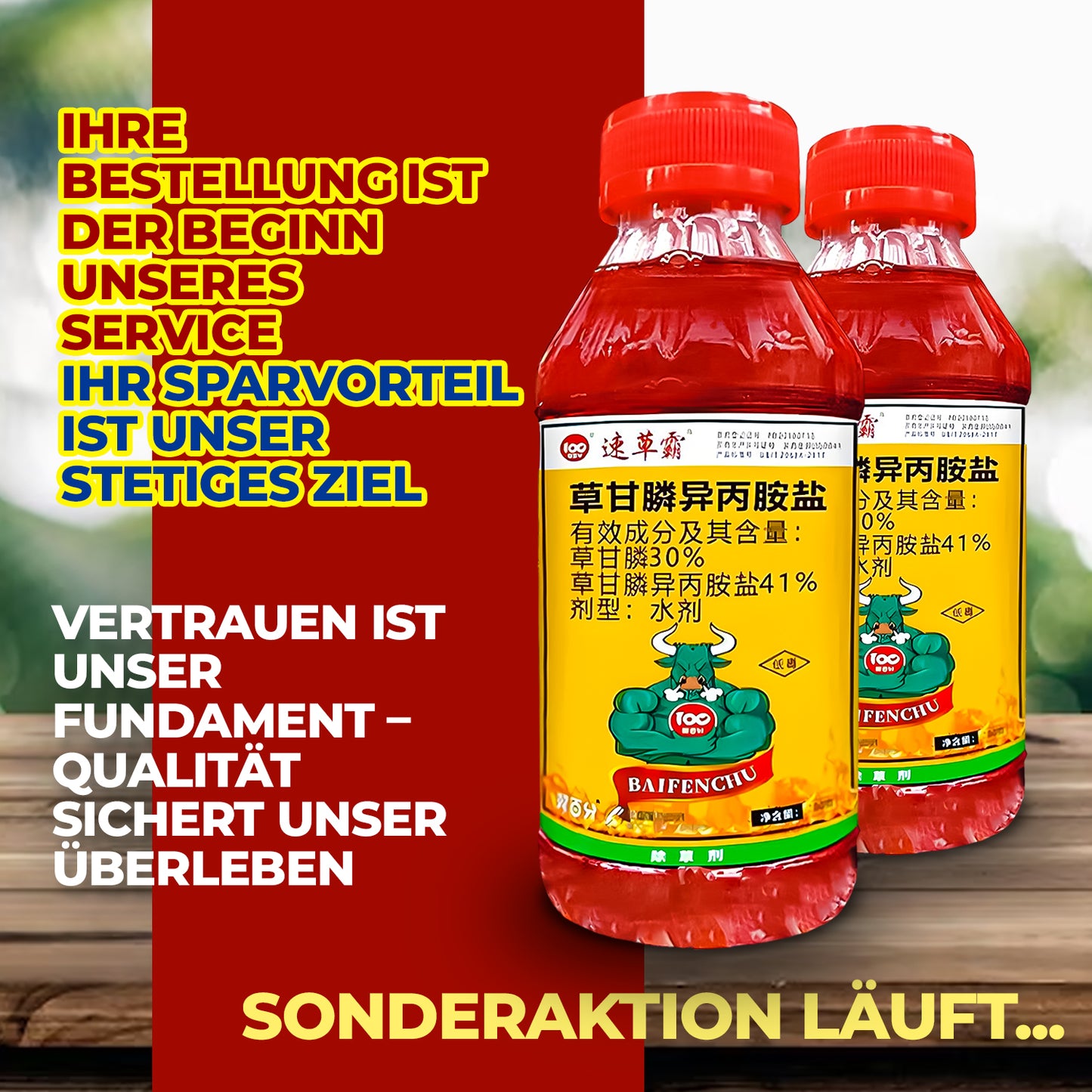 Glyphosatbasiertes Herbizid (41 % Konzentrat) – Für professionelle Vegetationskontrolle