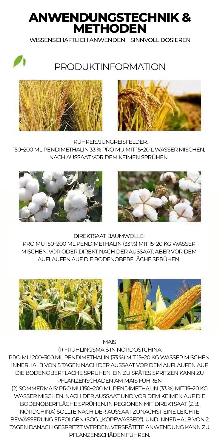 33 % Pendimethalin Herbizid – Vorauflauf-Unkrautvernichter gegen einjährige Gräser, 200 ml