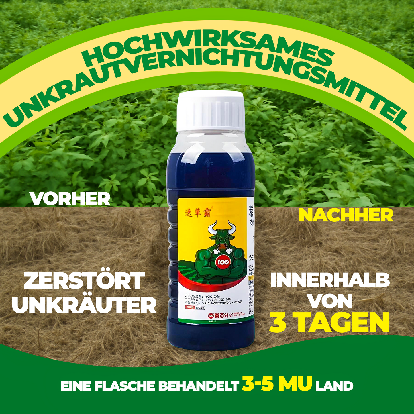 Glyphosate Herbicide Haute Concentration – Désherbant pour l'entretien des terres et des surfaces