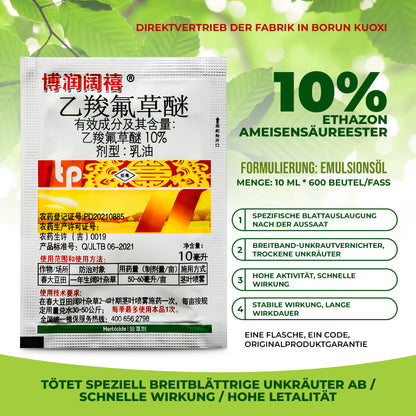 10 % Ethoxysulfuron-Herbizid (Nachauflauf) – Bekämpfung von Breitblattunkräutern in Soja- & Erdnussfeldern | 10 ml Packung